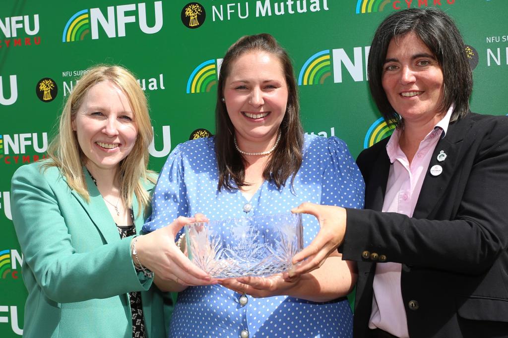 The winner Katie Rose Davies with the two judges Lona Davies, NFU Mutual and Abi Reader, NFU Cymru Deputy President