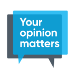 Your opinion matters icon with overlapping speech bubbles