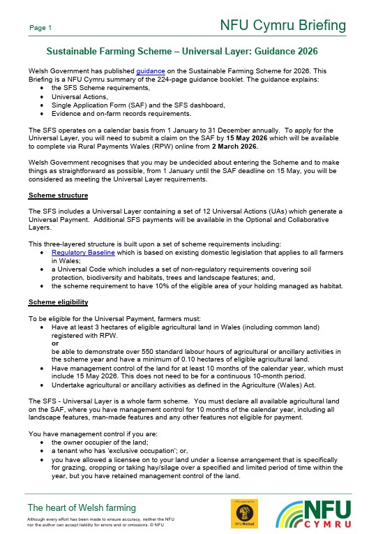 Briefing SFS Guidance 2026