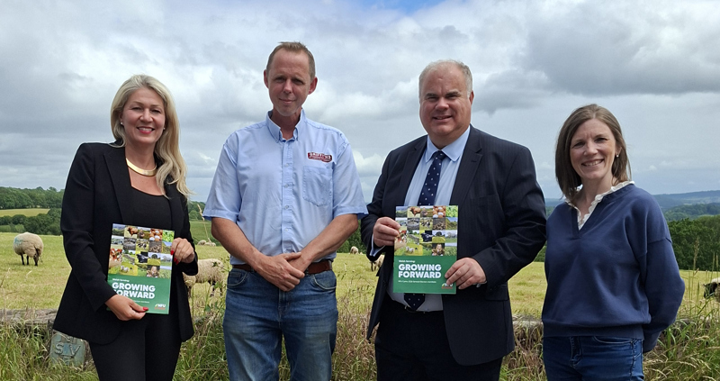Reform MSs visit NFU Cymru Monmouthshire County Chair on farm